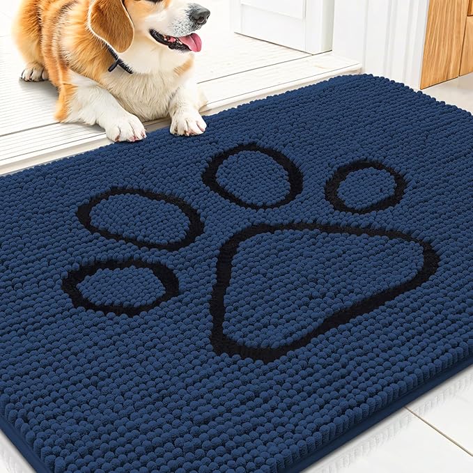 Smiry Dog Door Mat for Muddy Paws, Absorbent Dirt Trapper Non Slip Quick Dry by Smiry