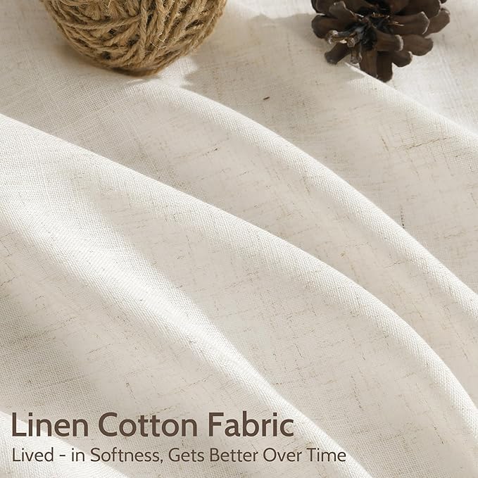 Nanspring Modern Linen Curtains 84 Inch Length 2 Panels Set - Image 4