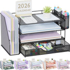 gianotter Metal Mesh Desk Organizers and Accessories with File Holder