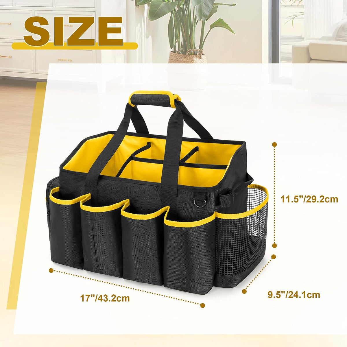 PGmoon Extra-Large Cleaning Caddy Organizer Bag with Handle