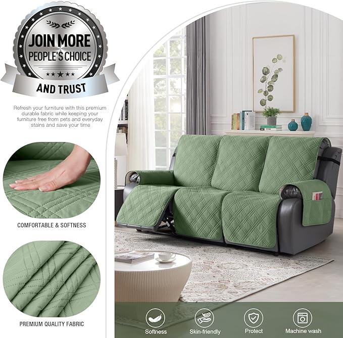 TAOCOCO 100% Waterproof Recliner Sofa Cover, Non Slip Split Couch Covers - Image 4