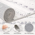 Nakagishi Runner Rug Kitchen Washable Rugs: 3x8 Non-Slip Boho Soft Modern Stain - Image 3