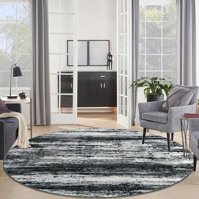 KOZYFLY Circle Rug 6Ft Modern Abstract Ombre Area Rug - Image 3