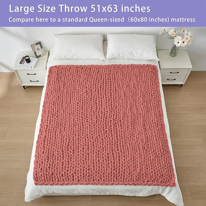 Bigacogo Chunky Knit Throw Blanket - Image 5