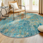 Washable Area Rugs 6ft Non-Slip Modern Abstract Soft - Image 3