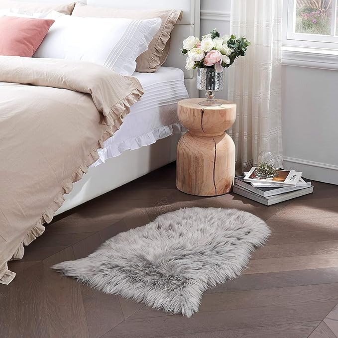 Small Faux Fur Rug, 2x4 ft Ultra Soft Sheepskin Rugs Chair Sofa Cover Seat Pad - Image 8