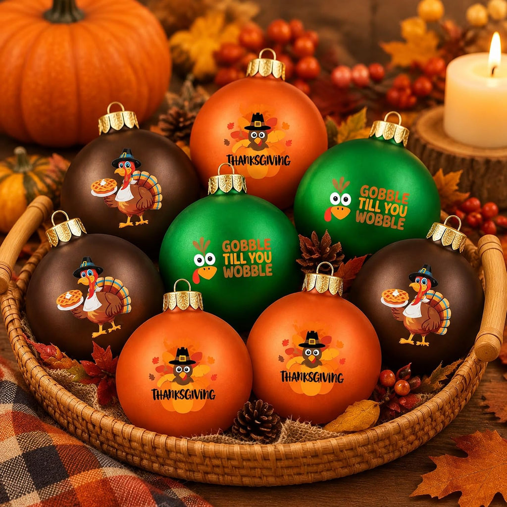 Civaner 15 Pcs Thanksgiving Ball Ornaments for Tree