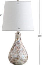 JONATHAN Y Mona Coastal Mini LED Table Lamp 20.5" Bedside, Seashell