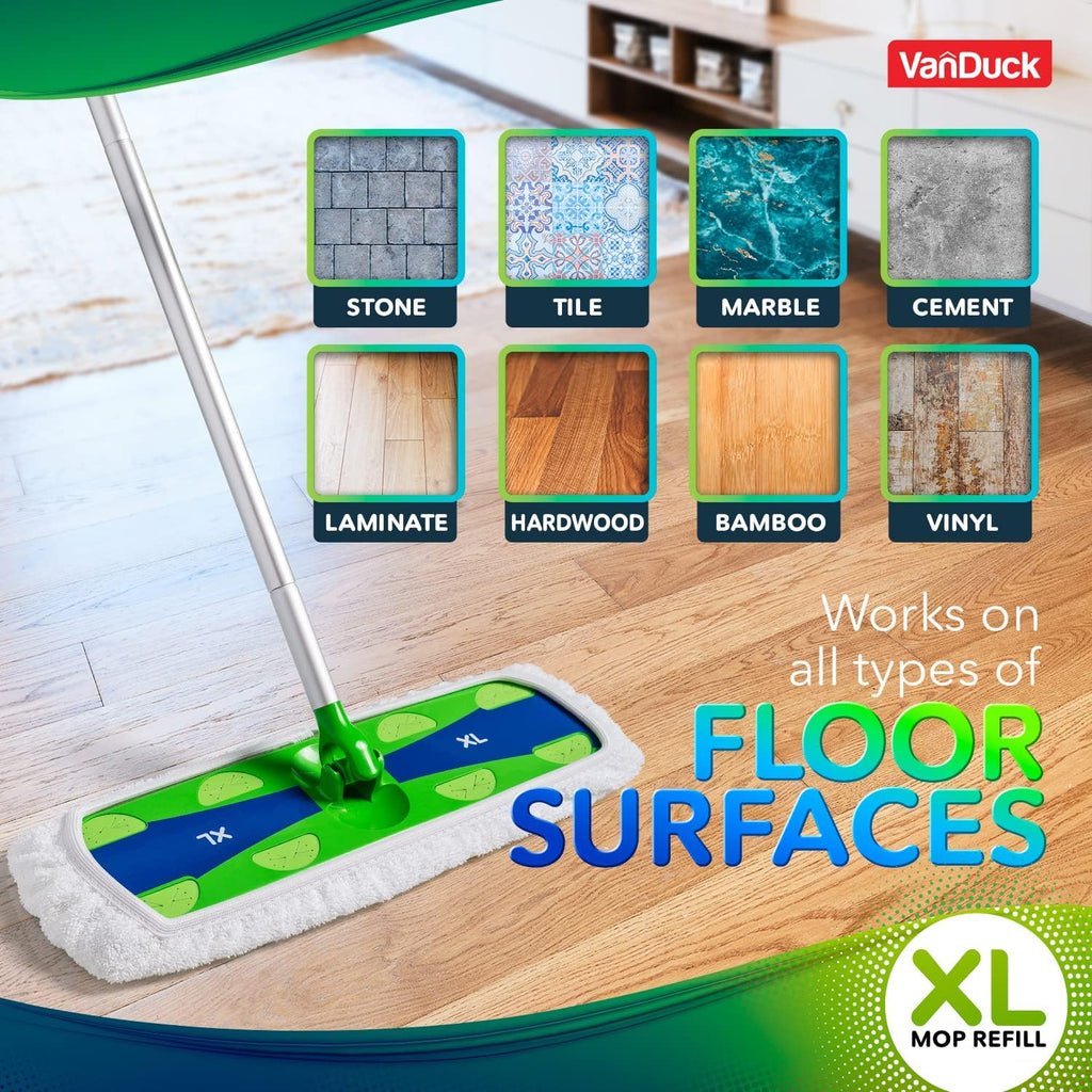 VanDuck Reusable Cotton Mop Pads Compatible with Swiffer Sweeper XL, 4 Pack