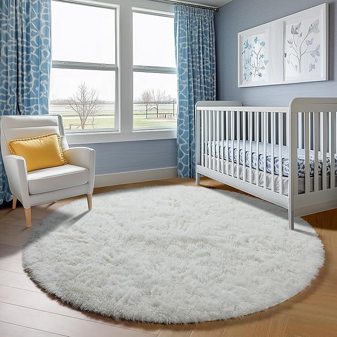 ONASAR Cream White Round Rugs 8ft - Image 8