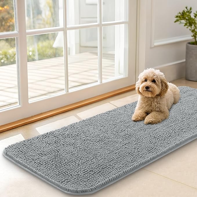 OLANLY Dog Door Mat for Muddy Paws 47x17, Absorbs Moisture and Dirt, Absorbent by OLANLY