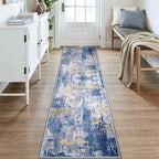 Washable Area Rugs 2x9 Non-Slip Modern Abstract Soft - Image 2