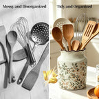 Ceramic Utensil Holder For Kitchen Counter (Vine)