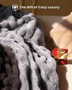 Ultra Soft Cozy Faux Fur Throw Blanket, Fuzzy Plush Thick Bubble Blanket - Image 5