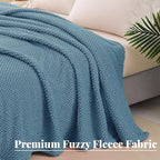 Whale Flotilla Queen Size Fuzzy Fleece Blanket, Fluffy Warm Soft Jacquard Bed - Image 5