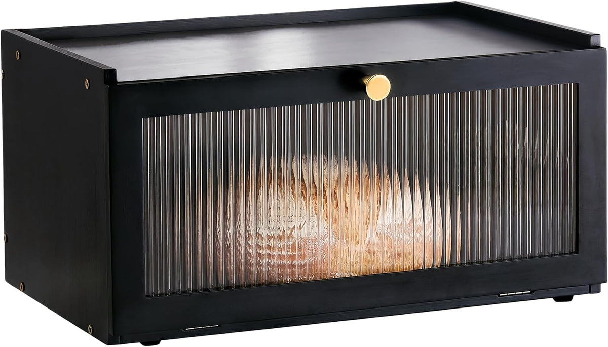 ETMI Vintage Bread Box for Kitchen Countertop - Retro Brown Bread Storage Box Breadbox