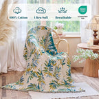 MSGKV Boho Throw Blanket for Couch Cotton Leaves Blanket 50"x60" Throws for - Image 2