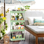 SPACEKEEPER Slim Rolling Storage Cart, 4 Tier Bathroom Cart Organizer,Green