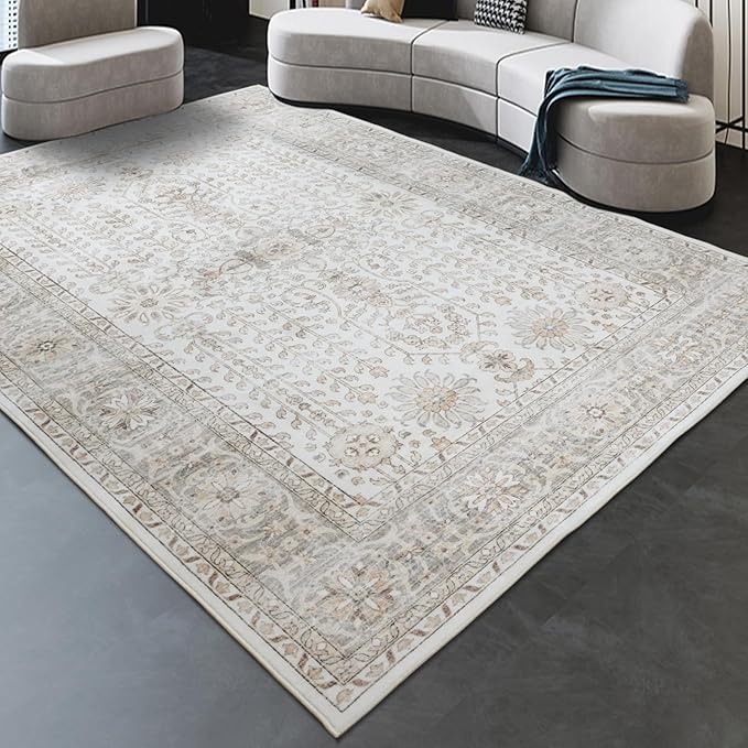 7x9 Area Rugs for Living Room, Thin Washable Rug, Non-Slip Foldable Area Rug - Image 6