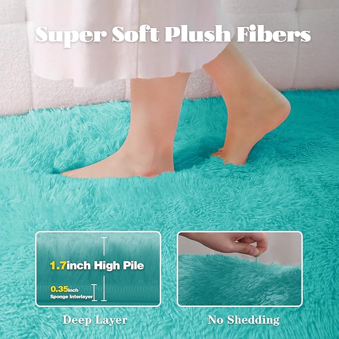 8x10 Area Rugs for Living Room: Fluffy Shag Soft Washable Rug Large Fuzzy Plush - Image 2
