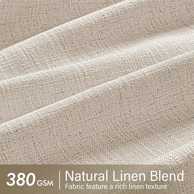 MIULEE Pinch Pleated Thick Linen Curtains 90 Inches Long 2 Panels - Image 4