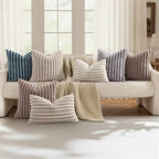 decorUhome Summer Cozy Faux Fur Throw Pillow Covers 20x20 Set of 2 Decorative - Image 5