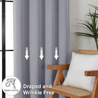 Simplebrand Ava Silver Grey Short 36 Inches Blackout Curtain 2 Panels Set - Image 7