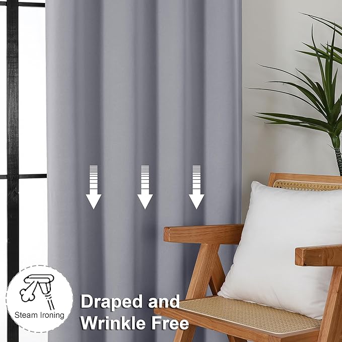 Simplebrand Ava Silver Grey Blackout Curtains - Image 7