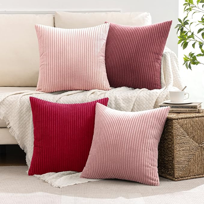 MIULEE Boho Farmhouse Throw Pillow Covers 18x18 Inch Set of 4 Romantic - Image 5