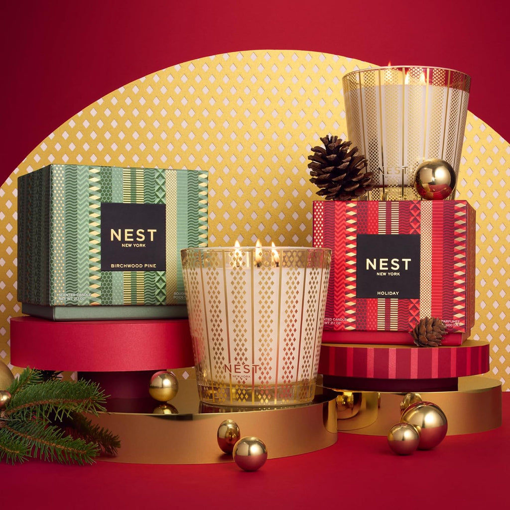 NEST New York Scented 3-Wick Christmas Tree Candle, Birchwood Pine