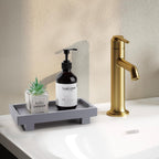 Bathroom Counter Tray Wooden Riser Display Kitchen Soap Holder, Gray