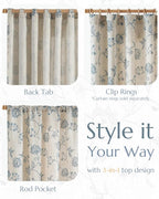 jinchan Linen Curtains Floral Curtains 96 Inch Length - Image 5
