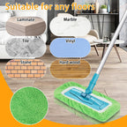 Unoutur Reusable Dry Sweeping Cloths Microfiber Wet Mop Pads Compatible with Swiffer Sweeper Mop Replacement Sweeping Mopping pad Refills for Hardwood Surface Floor Cleaning (16PCS)