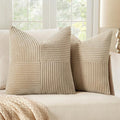 MIULEE Cream Decorative Euro Sham Pillow Covers 24x24 Inch by MIULEE