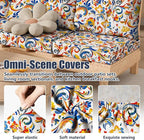 8Pcs Stretch Patio Cushion Covers, Outdoor Couch & Sofa Replacement Slipcovers - Image 4