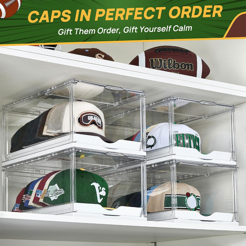 Vtopmart 2 Pack Stackable Baseball Caps Organizer, Each Holds 12 Hats