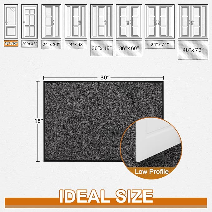 Mibao Front Door Mat, Dirt Trapper Welcome Mat - Image 2