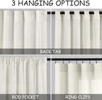 Nanspring Cream Extra Long Curtain 130 inches Long 2 Panels Set - Image 3