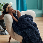 Bedsure GentleSoft Fluffy Navy Blue King Size Blanket - Image 2