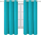 LEMOMO Teal Blackout Curtains 40 x 63 Inch Length/Set of 2 Curtain - Image 2