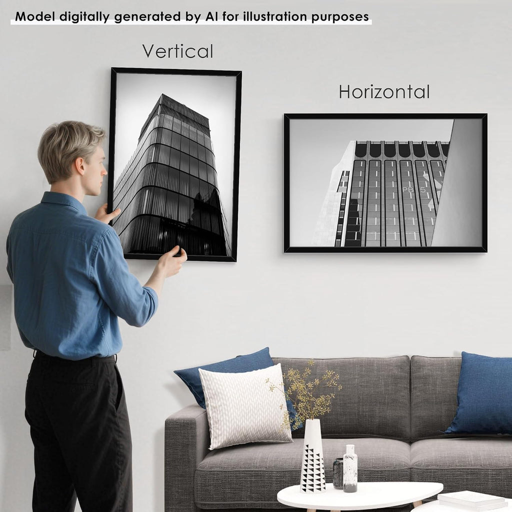 24x36 Poster Frame 2 Pack, Black Poster Frames 24 x 36 inches