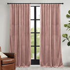 RYB HOME Dusty Pink Velvet Curtains 102 inches by RYBHOME