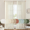LAMIT Natural Ivory Semi Sheer Linen Curtains 84 inch Long, Cream White Light by LAMIT