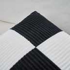 Fancy Homi Set of 2 Black White Lumbar Decorative Throw Pillow Covers 12x20 Inch - Image 3