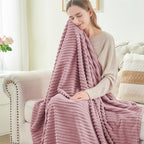BEDELITE Fleece Blanket Twin Size – 3D Ribbed Jacquard Soft and Warm Decorative - Image 4