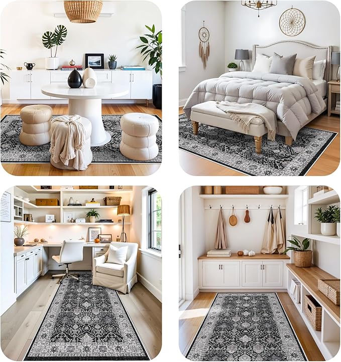Washable 4x8 Hallway Runner Rug: Vintage 8ft Soft Runners - Image 7