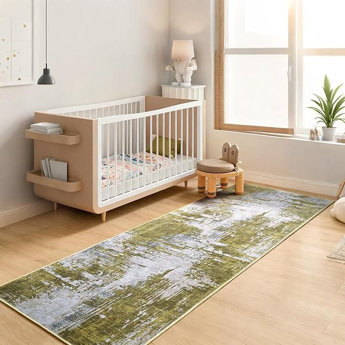 2x6 Sage Green Rug Runners for Hallways Kitchen Runner Rug Non Slip Washable - Image 4