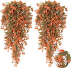 RECUTMS 2Pcs Artificial Fake Fall Hanging Flowers Plants for Outdoors Decor