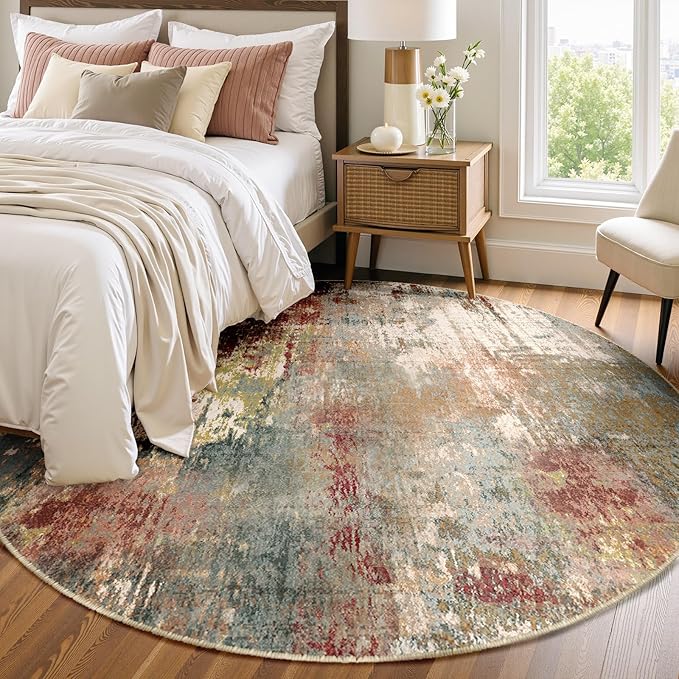 Washable Area Rugs 8ft Non-Slip Modern Abstract Soft - Image 3