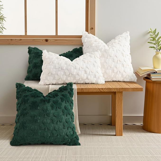 decorUhome St. Patrick’s Day Shamrock Green Pillow Covers 16x16 Inch Set of 2 - Image 3